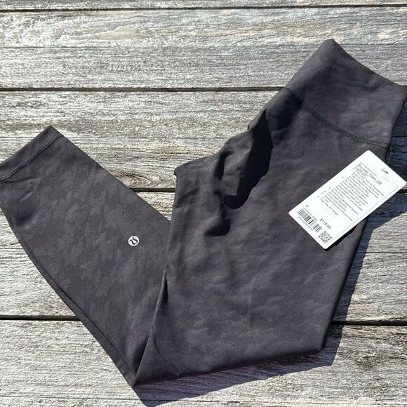Lululemon Wunder Train High-Rise Tight 25" Houndstooth Emboss Black size‎ 8 NWT - Picture 1 of 6